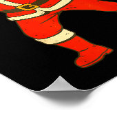 Christmas Disc Golf Vintage Funny Santa Xmas  Poster (Hoek)