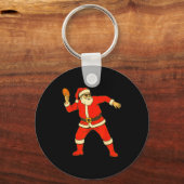 Christmas Disc Golf Vintage Funny Santa Xmas  Sleutelhanger (Voorkant)