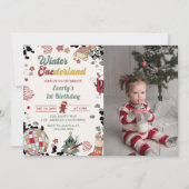 Christmas Disco Ball Winter Onederland Verjaardag Kaart (Voorkant)