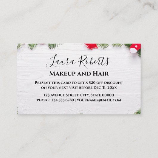 Christmas Discount Card – Festive Holiday Savings Kortingskaartje (Achterkant)