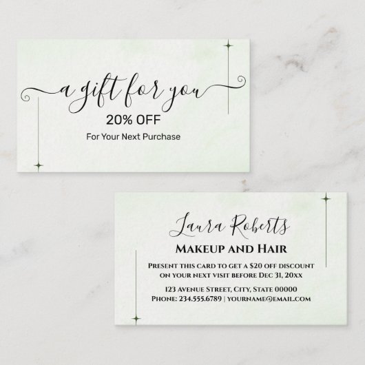 Christmas Discount Card – Festive Holiday Savings Kortingskaartje (Voorkant / Achterkant)