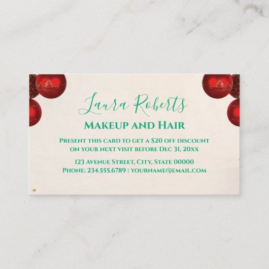 Christmas Discount Card – Festive Holiday Savings Kortingskaartje (Achterkant)