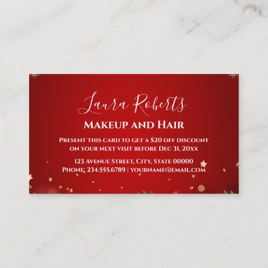 Christmas Discount Card – Festive Holiday Savings Kortingskaartje (Achterkant)