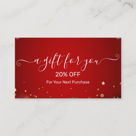 Christmas Discount Card – Festive Holiday Savings Kortingskaartje (Voorkant)
