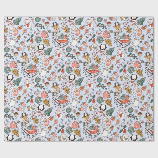 Christmas Ditsy Doodles  Cadeaupapier (Vlak)