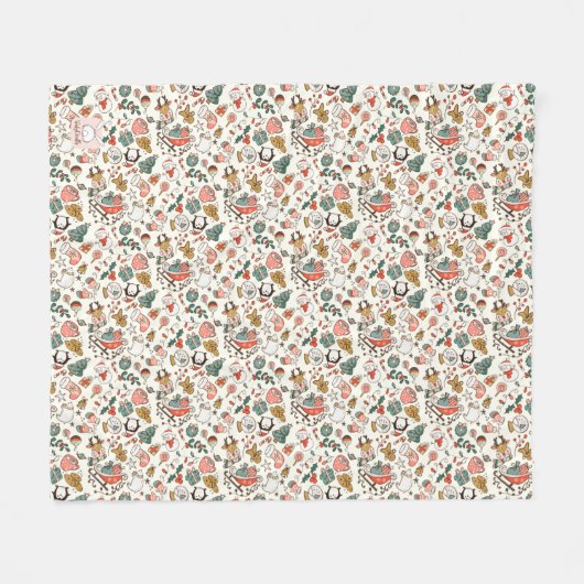 Christmas Ditsy Doodles  Fleece Deken (Voorkant (Horizontaal))