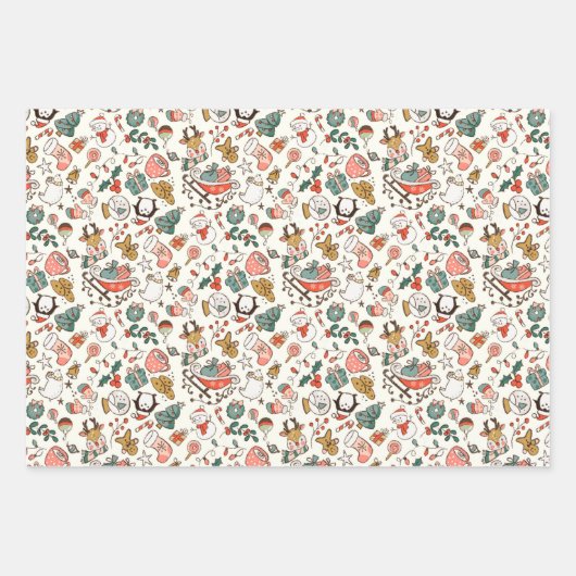 Christmas Ditsy Doodles  Inpakpapier Vel (Voorkant 2)