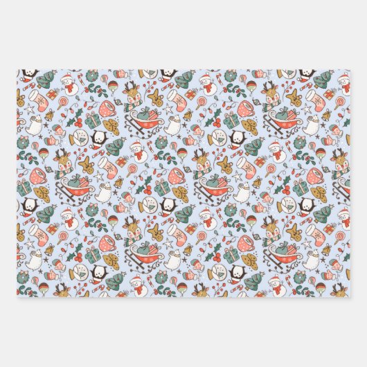 Christmas Ditsy Doodles  Inpakpapier Vel (Voorkant)