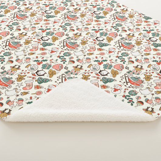 Christmas Ditsy Doodles  Sherpa Deken (3/4)