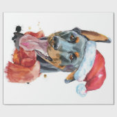 CHRISTMAS DOBERMAN DOG CADEAUPAPIER (Vlak)