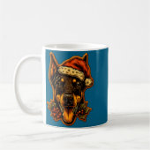 Christmas Doberman Dog With Santa Hat Gingerbread  Koffiemok (Links)
