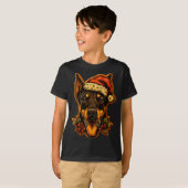 Christmas Doberman Dog With Santa Hat Gingerbread  T-shirt (Voorkant volledig)