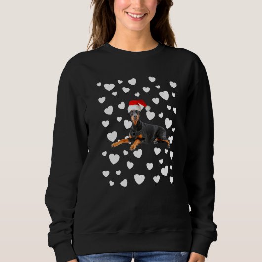 Christmas Doberman Pinscher Xmas Santa Hat Dog Mom Trui (Voorkant)