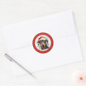 Christmas Doberman Ronde Stickers (Envelop)