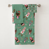 Christmas Dobermann Honden Bad Handdoek (Insitu)