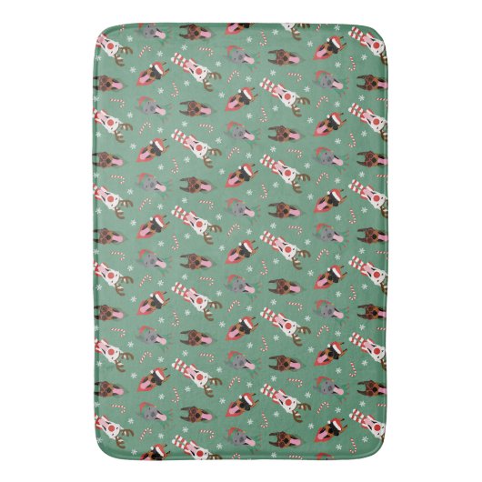 Christmas Dobermann Honden Badmat (Voorkant Verticaal)
