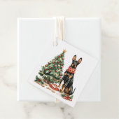 Christmas Dobermann Honden Bedankjes Labels (In situ)