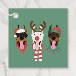 Christmas Dobermann Honden Bedankjes Labels