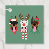Christmas Dobermann Honden Bedankjes Labels (Voorkant)