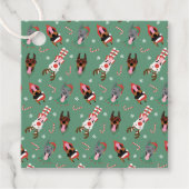 Christmas Dobermann Honden Bedankjes Labels (Voorkant)