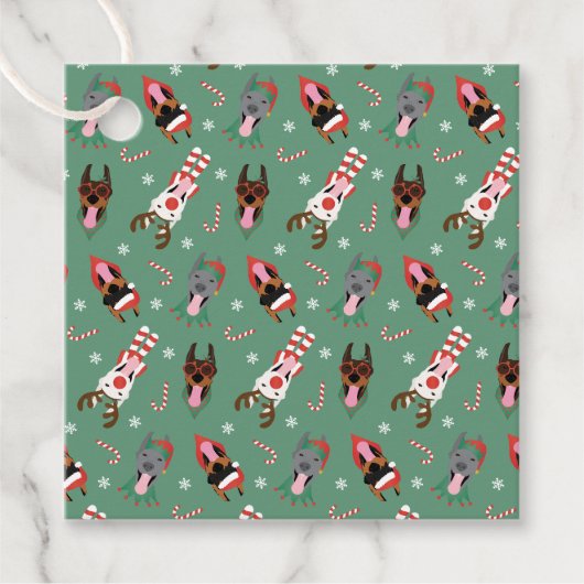 Christmas Dobermann Honden Bedankjes Labels (Voorkant)