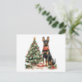 Christmas Dobermann Honden Briefkaart (Staand voorkant)