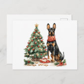 Christmas Dobermann Honden Briefkaart (Voorkant / Achterkant)