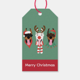 Christmas Dobermann Honden Cadeaulabel