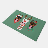 Christmas Dobermann Honden Deurmat (Schuin)