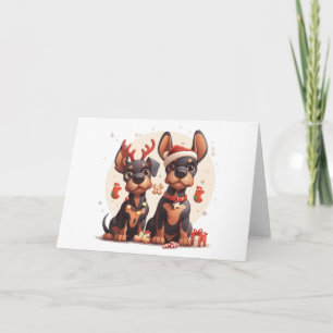 Christmas Dobermann Honden Feestdagen Kaart