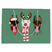 Christmas Dobermann Honden Groot Cadeauzakje (Achterkant)