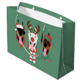 Christmas Dobermann Honden Groot Cadeauzakje (Achterkant Gekanteld)