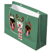 Christmas Dobermann Honden Groot Cadeauzakje (Voorkant Gekanteld)
