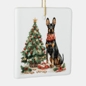 Christmas Dobermann Honden Keramisch Ornament (Rechts)