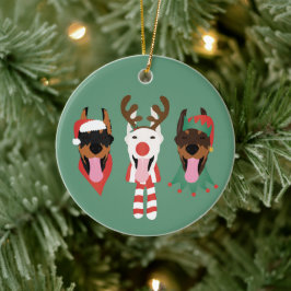 Christmas Dobermann Honden Keramisch Ornament