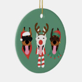 Christmas Dobermann Honden Keramisch Ornament (Rechts)