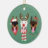 Christmas Dobermann Honden Keramisch Ornament (Links)