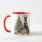 Christmas Dobermann Honden Mok (Links)