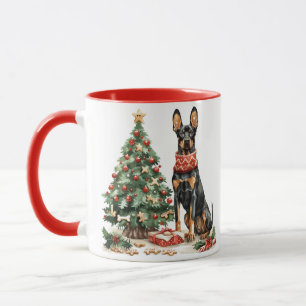 Christmas Dobermann Honden Mok