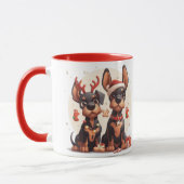 Christmas Dobermann Honden Mok (Links)