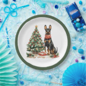 Christmas Dobermann Honden Papieren Bordje (Feest)