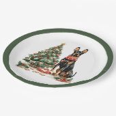 Christmas Dobermann Honden Papieren Bordje (Gekanteld)