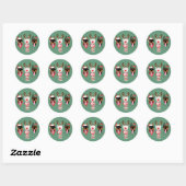 Christmas Dobermann Honden Ronde Sticker (Vel)