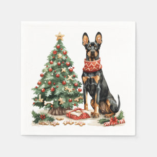 Christmas Dobermann Honden Servet
