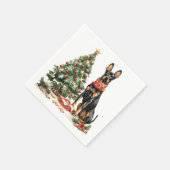 Christmas Dobermann Honden Servet (Hoek)