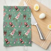 Christmas Dobermann Honden Theedoek (Quarter Fold)