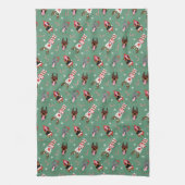 Christmas Dobermann Honden Theedoek (Verticaal)