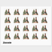 Christmas Dobermann Honden Vierkante Sticker (Vel)