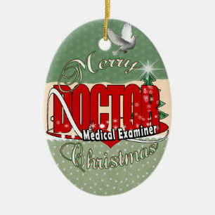 CHRISTMAS DOCTOR MEDICAL EXAMINER KERAMISCH ORNAMENT