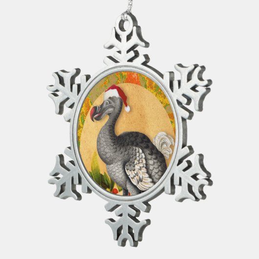 Christmas Dodo Bird Tin Sneeuwvlok Ornament (Rechts)
